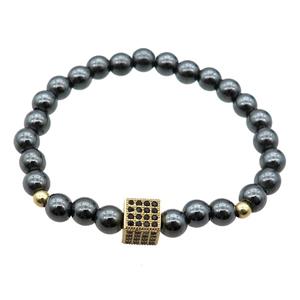 black Hematite Bracelets, stretchy, approx 6mm, 8mm