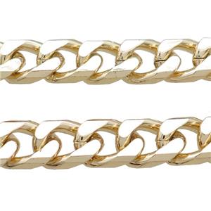 Aluminium Chain Curb Gold Plated, approx 10-14mm