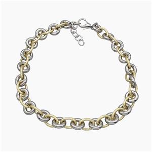 Aluminum Chain Necklace Gold Plated, approx 15mm, 13-17mm, 45cm length