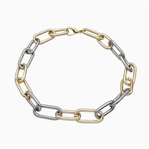 Aluminum Chain Necklace Gold Plated, approx 15-28mm, 15-32mm, 45cm length