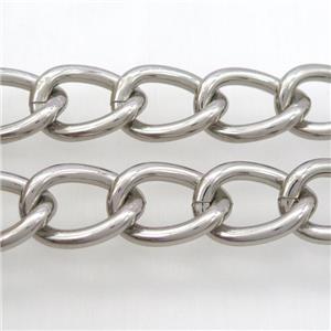 Aluminum chain, platinum plated, approx 20-28mm, 4.5mm thickness