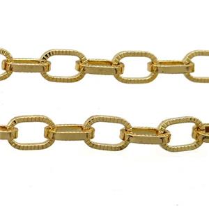 copper Rolo Chain, gold plated, approx 5.5x8mm