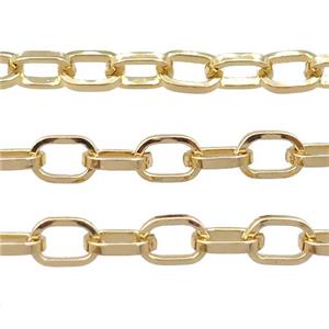 copper chain, gold plated, approx 6x8.5mm