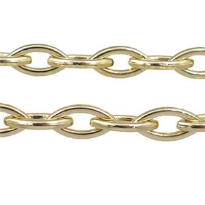 alloy chain, horseeye, gold plated, approx 10x20mm