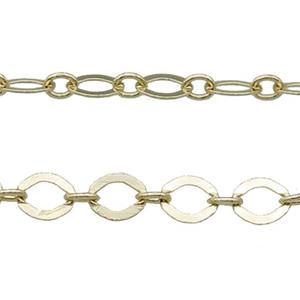 Copper Chain Gold Plated, approx 4x5mm