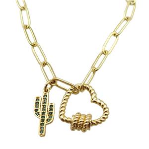 copper necklace, gold plated, approx 4x11mm, 44cm length