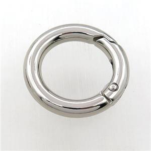 copper keychain clasp, platinum plated, approx 24mm dia