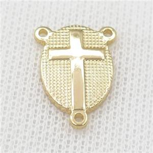 stainless steel cross pendant, gold plated, approx 14-18mm