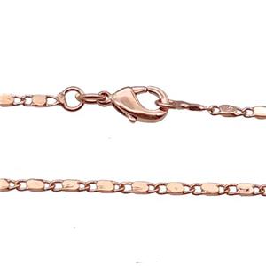 Copper Necklace Chain Unfaded Rose Gold, approx 1.6x5.5mm, 42cm length
