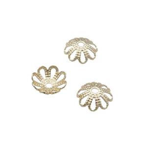 Copper Beadcaps Unfaded Light Gold Plated, approx 7mm
