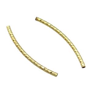 Copper Tube Beads Bend Gold Plated, approx 1.5x30mm