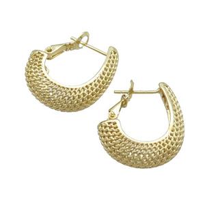 Copper Latchback Earring Gold Plated, approx 23-25mm