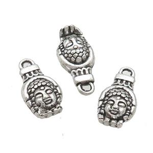 Tibetan Style Buddha Pendant Zinc Antique Silver, approx 8.5-17mm