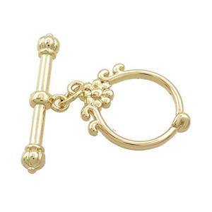 Copper Toggle Clasp Gold Plated, approx 15mm, 21mm