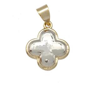 Copper Clover Pendant Gold Plated, approx 13mm