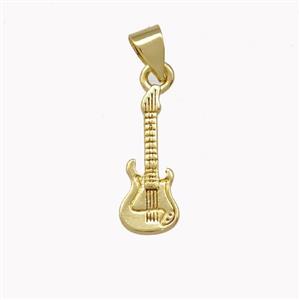 Guitar Charms Copper Pendant Gold Plated, approx 7-16mm