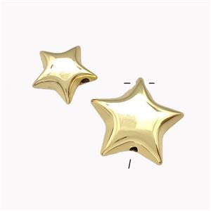 Copper Star Pendant Hollow Gold Plated, approx 30mm