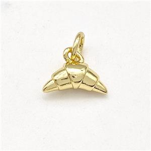 Croissant Charms Copper Pendant Gold Plated, approx 5-10mm