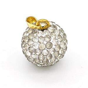 Clay Round Pendant Micro Pave Rhinestone, approx 16mm