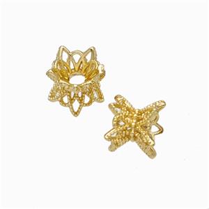 Copper Beadcaps Double Lt.Gold Plated, approx 7mm