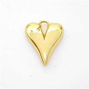 Copper Heart Pendant Gold Plated, approx 11-13mm