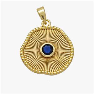 Copper Sun Ray Pendant Pave Zirconia Gold Plated, approx 18mm