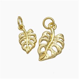 Copper Leaf Pendant Gold Plated, approx 10-15mm