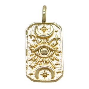 copper rectangle pendant, gold plated, approx 12-20mm