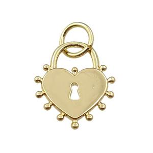 copper lock pendant, gold plated, approx 13-15mm