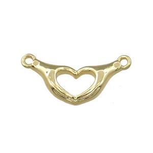 copper hand pendant, gold plated, approx 9-20mm