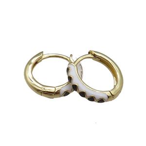 copper Hoop Earrings with enameled, gold plated, approx 14mm dia