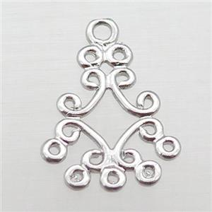 copper pendant, platinum plated, approx 16-21mm