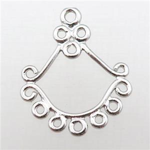 copper pendant, platinum plated, approx 20-23mm