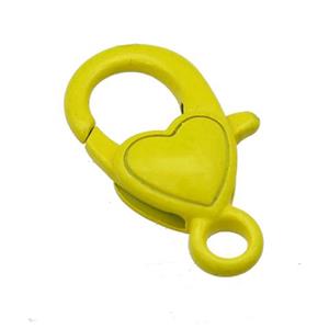 Alloy Lobster Clasp with yellow Lacquered Fired, approx 10-21mm