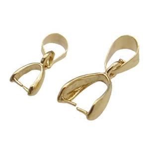copper pinch bail, gold plated, approx 7mm wide