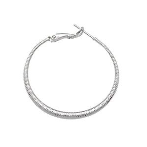 copper Hoop Earring, platinum plated, approx 40mm dia