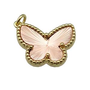 copper Butterfly pendant, rose gold, approx 14-18mm