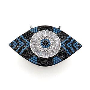 copper Eye pendant pave zircon, platinum plated, approx 25-40mm