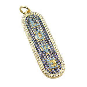 copper LOVE pendant paved zircon, gold plated, approx 12-40mm