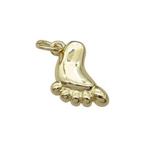 copper charm pendant, babyfeet, gold plated, approx 11-12mm