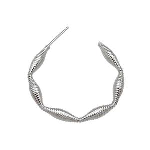 copper Stud Earring platinum plated, approx 25mm