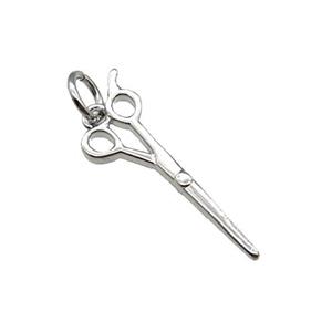 Copper Scissors Charm Pendant Platinum Plated, approx 8-21mm