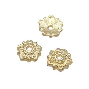Alloy Bead Caps 18K Gold Plated, approx 7.5mm