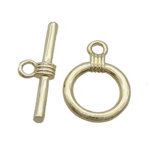 Copper Toggle Clasp Gold Plated, approx 14mm, 23mm length