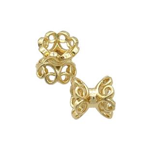 Copper Beadcaps Gold Plated, approx 6mm