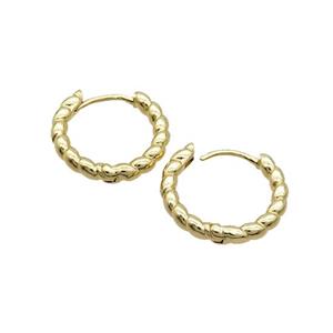 Copper Hoop Earring 18K Gold, approx 17mm