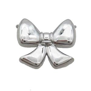 Copper Bowknot Pendant 2loops Platinum Plated, approx 22-25mm