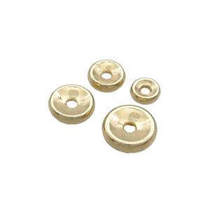 Copper Spacer Beads Heishi Lt.gold Plated, approx 6mm