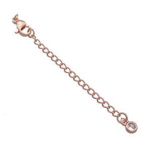 Copper Necklace Extender Chain Rose Gold, approx 50mm length