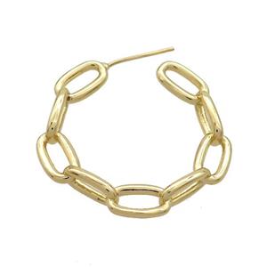 Copper Stud Earrings Gold Plated, approx 30mm